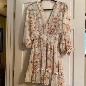 NWT Lovestitch ivory floral dress